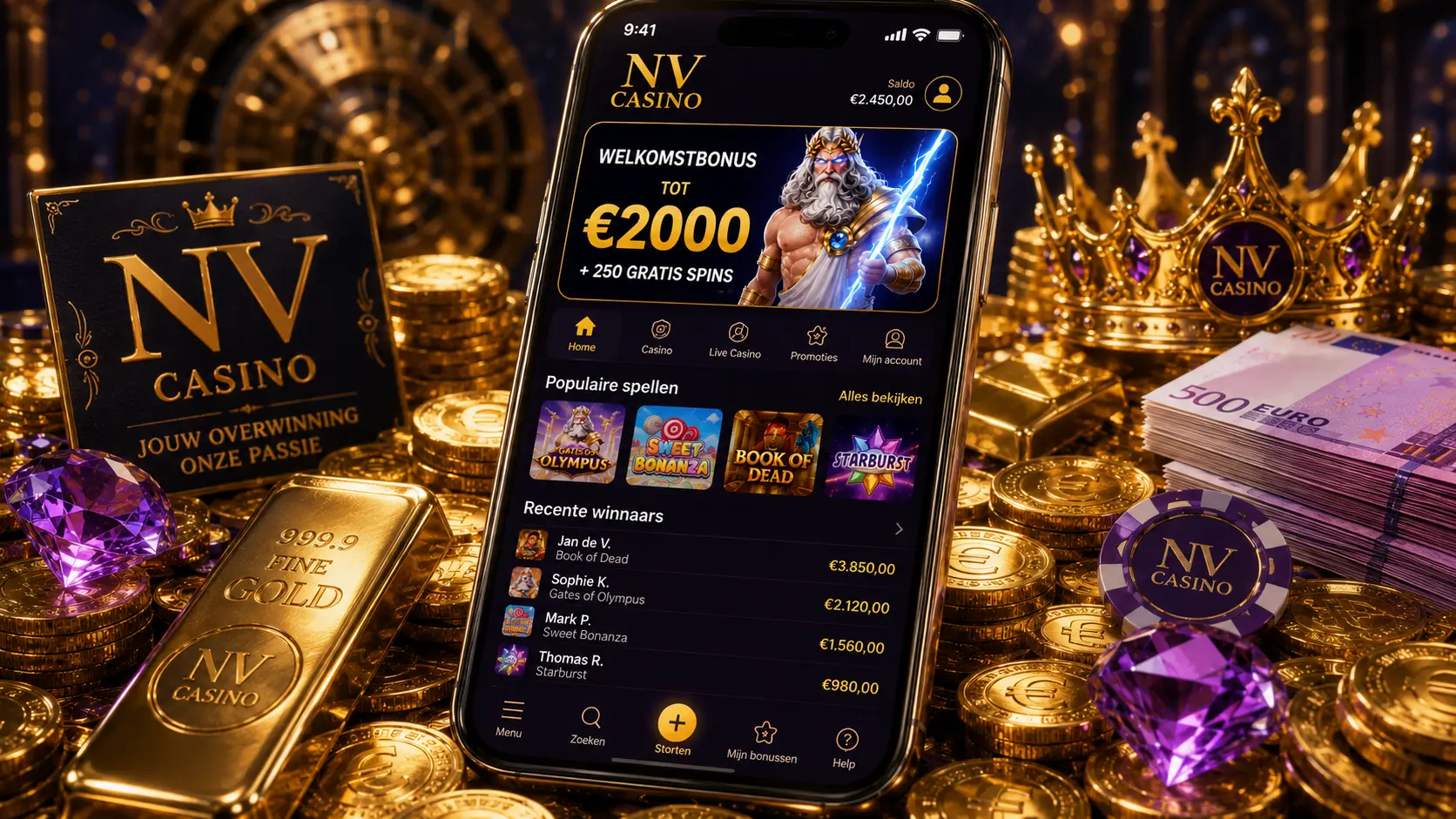 NV Casino mobiele versie voor smartphone en tablet